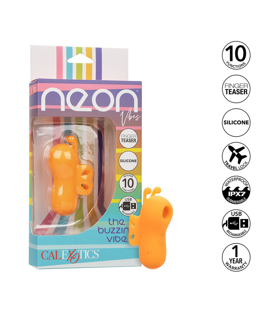 CALEXOTICS - NEON VIBES BUZZING VIBE LO STIMOLATORE PER DITA 10 VIBRAZIONI ARANCIONE