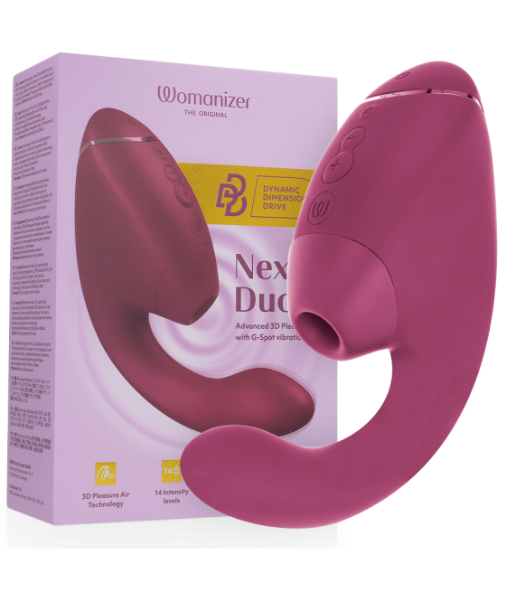 WOMANIZER - DUO NEXT STIMOLATORE DOPPIO CLITORIDEO E PUNTO G ROSA SCURO