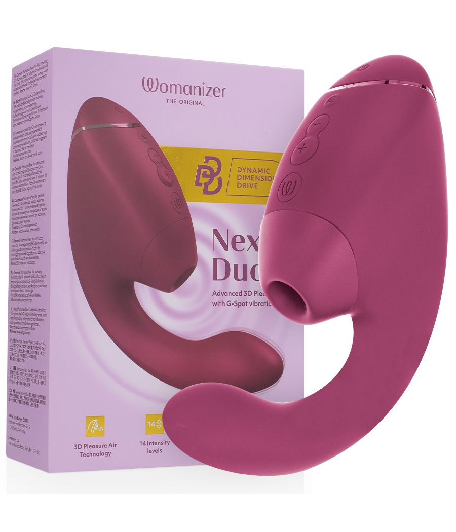 WOMANIZER - DUO NEXT STIMOLATORE DOPPIO CLITORIDEO E PUNTO G ROSA SCURO
