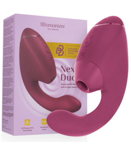 WOMANIZER - DUO NEXT STIMOLATORE DOPPIO CLITORIDEO E PUNTO G ROSA SCURO