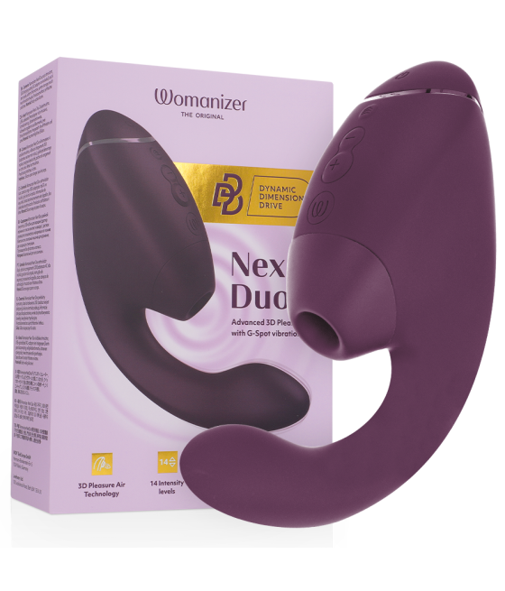 WOMANIZER - DUO NEXT STIMOLATORE DOPPIO CLITORIDEO E PUNTO G VIOLA SCURO