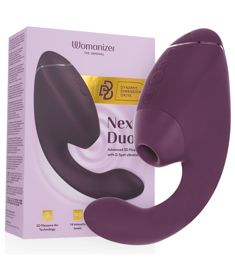 WOMANIZER - DUO NEXT STIMOLATORE DOPPIO CLITORIDEO E PUNTO G VIOLA SCURO