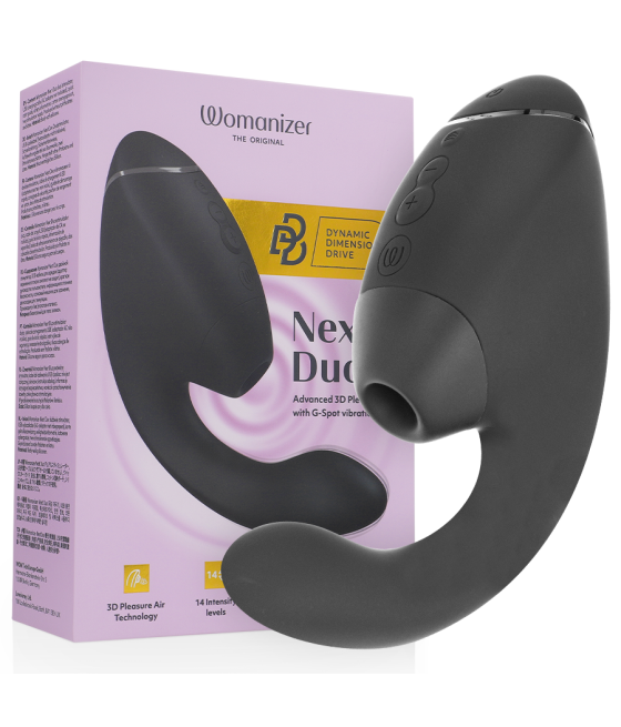 WOMANIZER - DUO NEXT STIMOLATORE DOPPIO CLITORIDEO E PUNTO G NERO