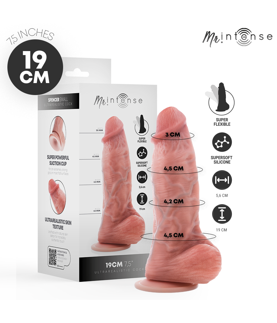 MR INTENSE - PICCOLO SPENCER DILDO IN SILICONE 19 CM -?- 4,5 CM