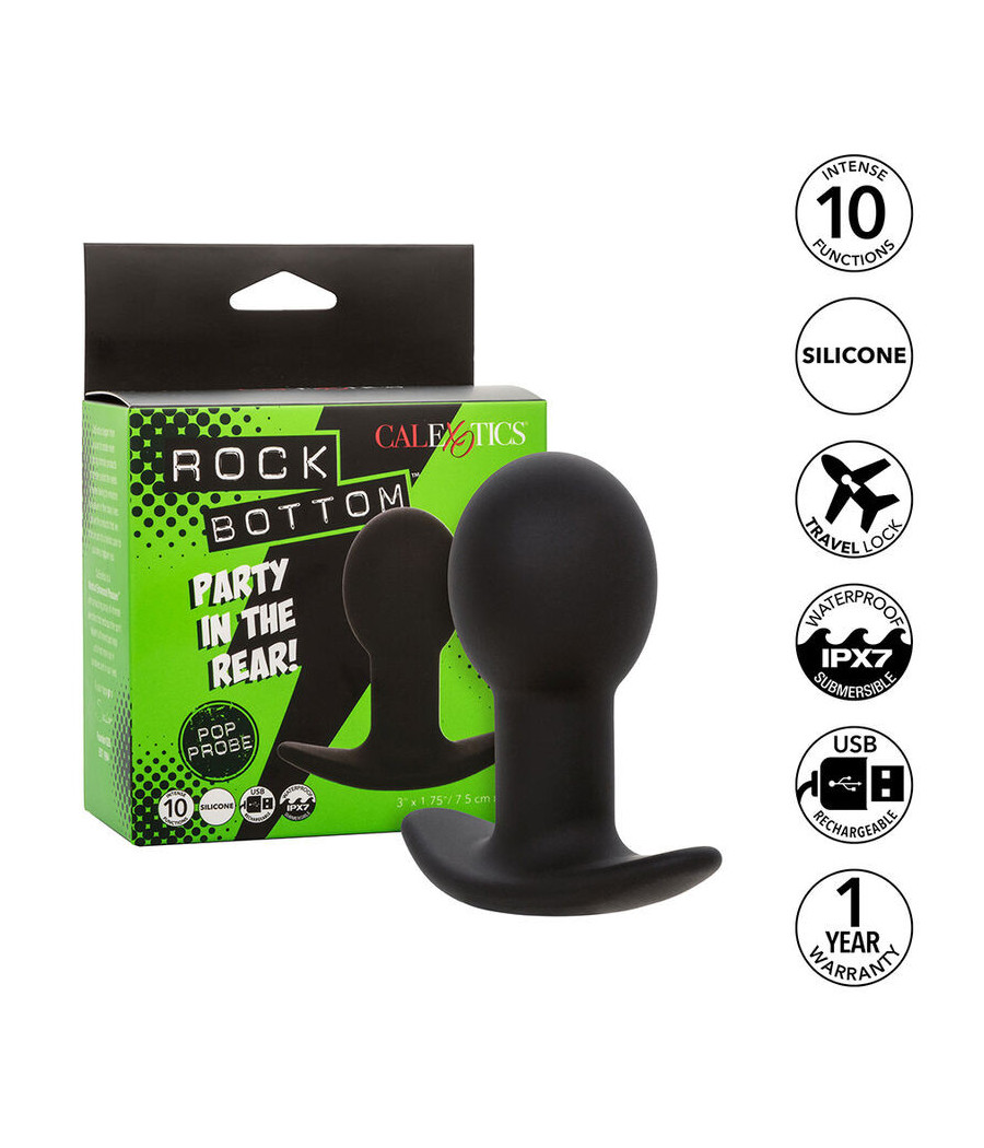 CALEXOTICS - ROCK BOTTOM ANAL PLUG 10 VIBRAZIONI SILICONE NERO