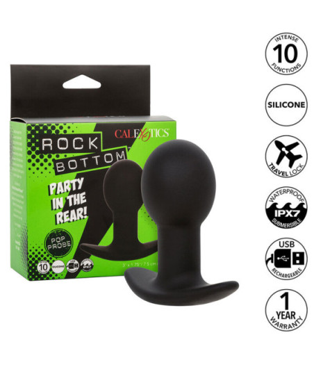 CALEXOTICS - ROCK BOTTOM ANAL PLUG 10 VIBRAZIONI SILICONE NERO