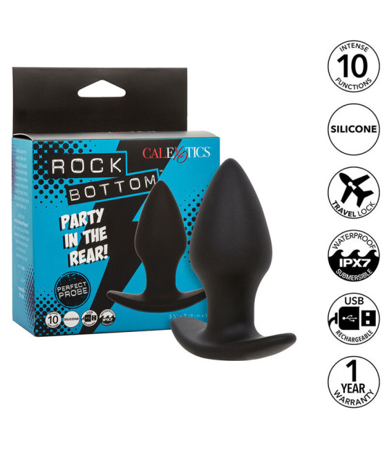 CALEXOTICS - ROCK BOTTOM PERFECT ANAL PLUG 10 VIBRAZIONI SILICONE NERO