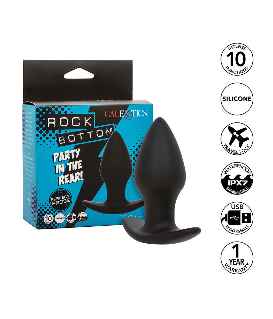 CALEXOTICS - ROCK BOTTOM PERFECT ANAL PLUG 10 VIBRAZIONI SILICONE NERO
