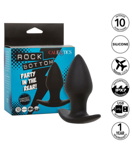 CALEXOTICS - ROCK BOTTOM PERFECT ANAL PLUG 10 VIBRAZIONI SILICONE NERO