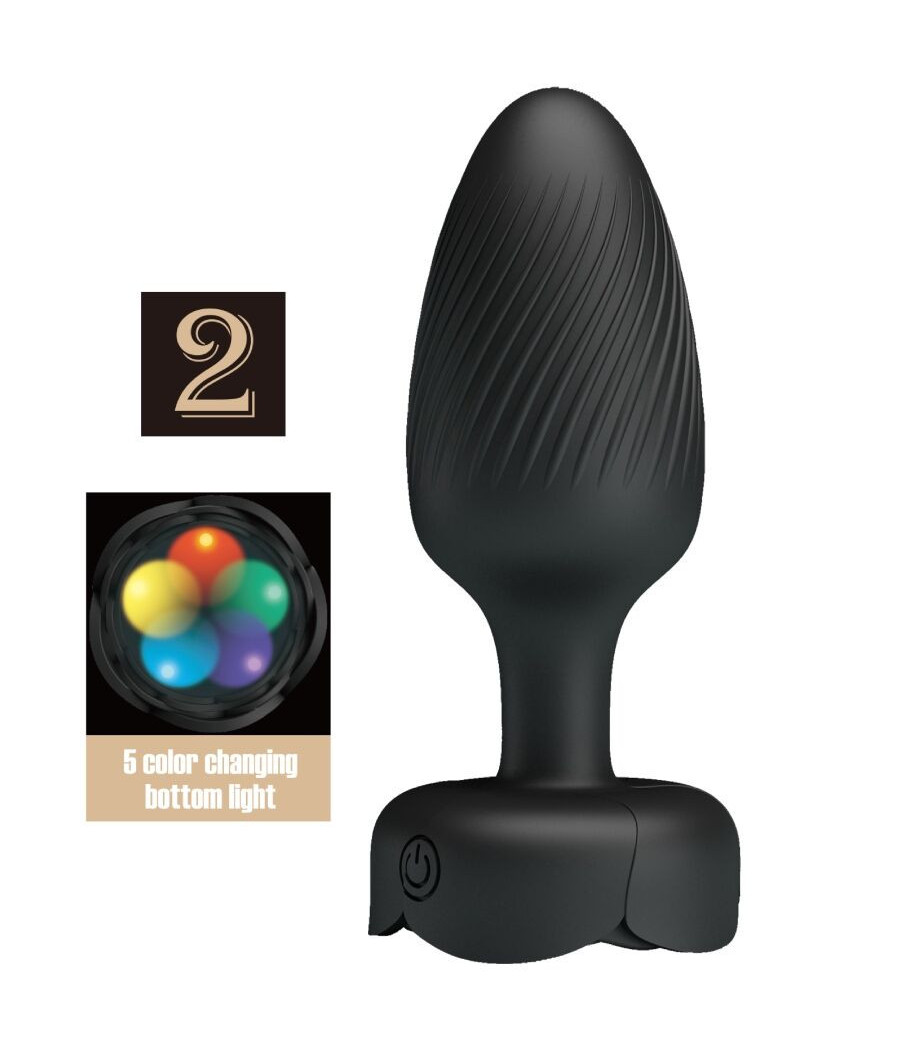 PRETTY LOVE - VARIAN PLUG ANALE CON LUCE LED NERO 10,8 CM