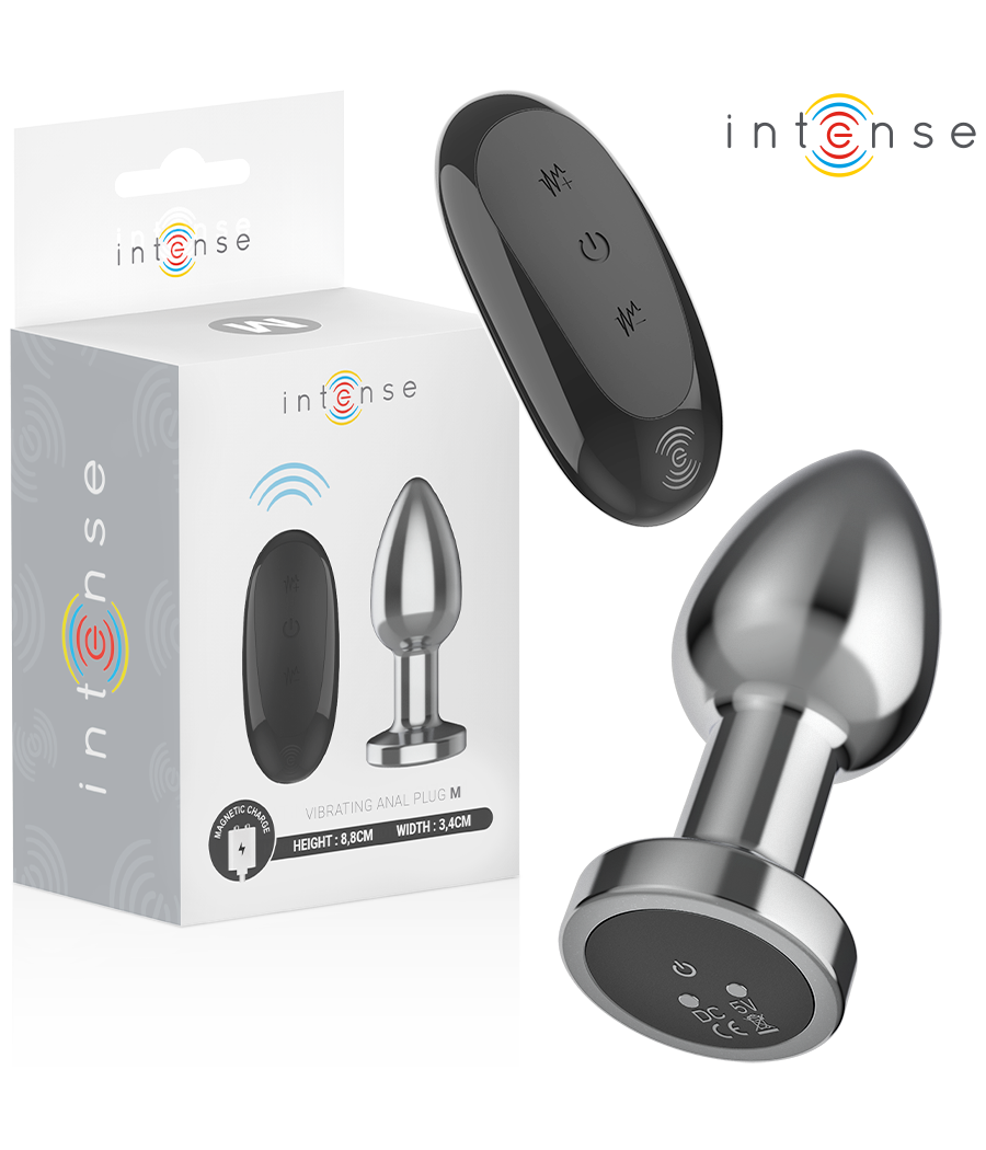 INTENSE - PLUG ANALE 10 VIBRAZIONI METALLO CON TELECOMANDO M