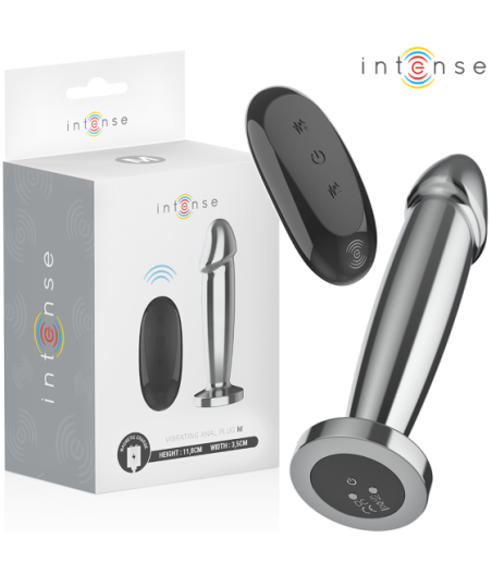 INTENSE - ANAL PLUG 10 VIBRAZIONI DILDO METALLO CON TELECOMANDO M