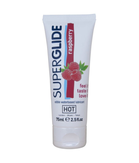 HOT - SUPERGLIDE LUBRIFICANTE COMMESTIBILI A BASE D'ACQUA LAMPONE 75 ML