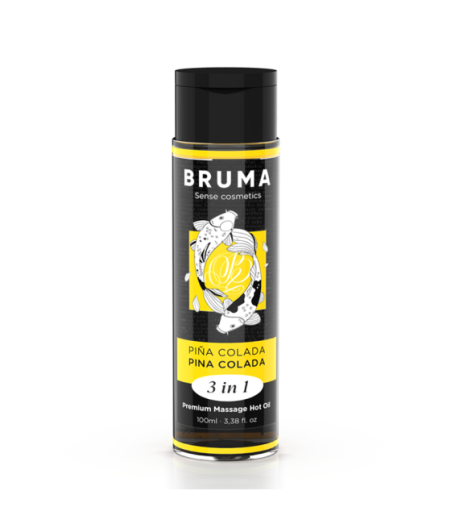 BRUMA - OLIO DA MASSAGGIO PREMIUM EFFETTO CALORE SAPORE PINA COLADA 3 IN 1 - 100 ML