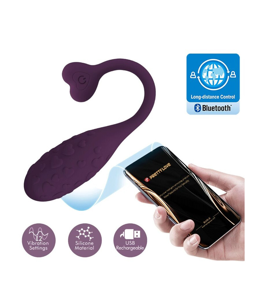 PRETTY LOVE - FISHERMAN UOVO VIBRANTE LILA CONTROLLATO DA APP
