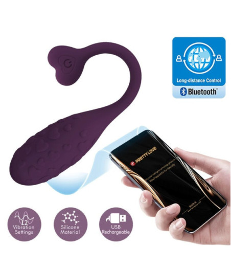 PRETTY LOVE - FISHERMAN UOVO VIBRANTE LILA CONTROLLATO DA APP