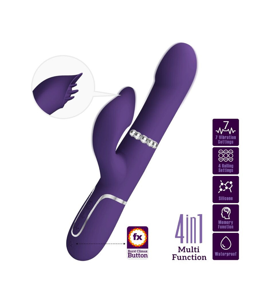 PRETTY LOVE - ZALIN PERLE VIBRATORE CONIGLIO 4 EN 1 VIOLA
