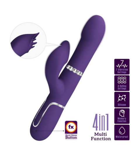 PRETTY LOVE - ZALIN PERLE VIBRATORE CONIGLIO 4 EN 1 VIOLA