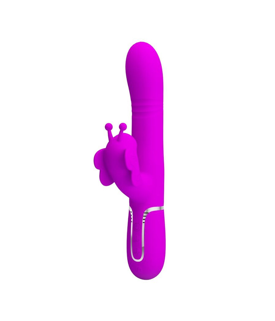 PRETTY LOVE - VIBRATORE MULTIFUNZIONE RABBIT 4 IN 1 FARFALLA FUCSIA