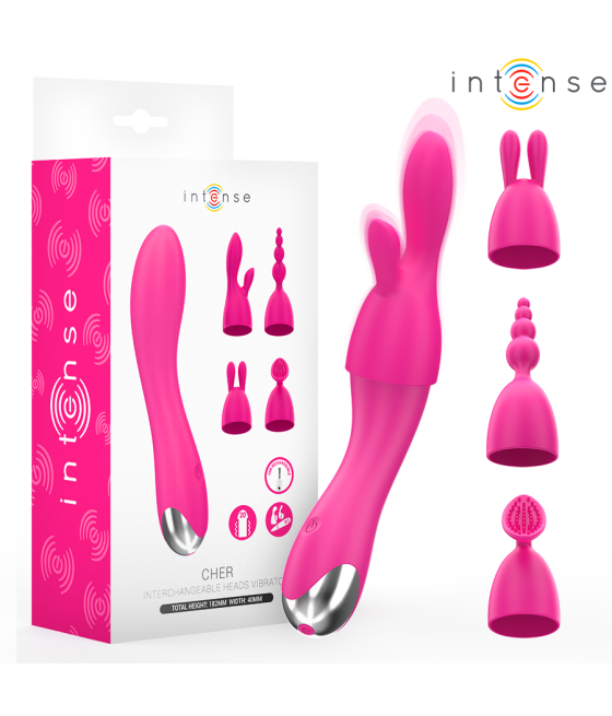 INTENSE - VIBRATORE CHER CON 20 MODALIT? E TESTINE INTERCAMBIABILI