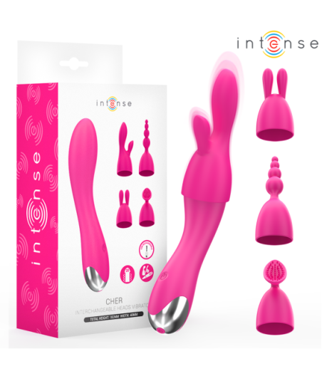 INTENSE - VIBRATORE CHER CON 20 MODALIT? E TESTINE INTERCAMBIABILI