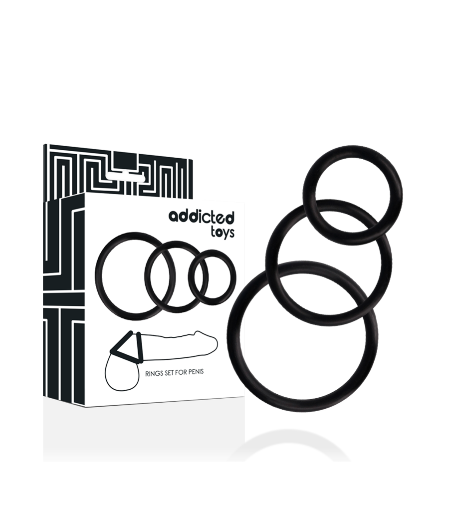 ADDICTED TOYS - SET DI ANELLI PER PENE NERO