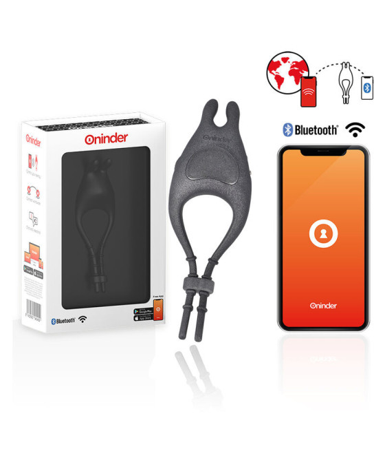ONINDER - ANELLO VIBRATORE REGOLABILE RICARICABILE PAMPA CON STIMOLATORE CLITORIDE 10 VELOCIT? - APP GRATUITA