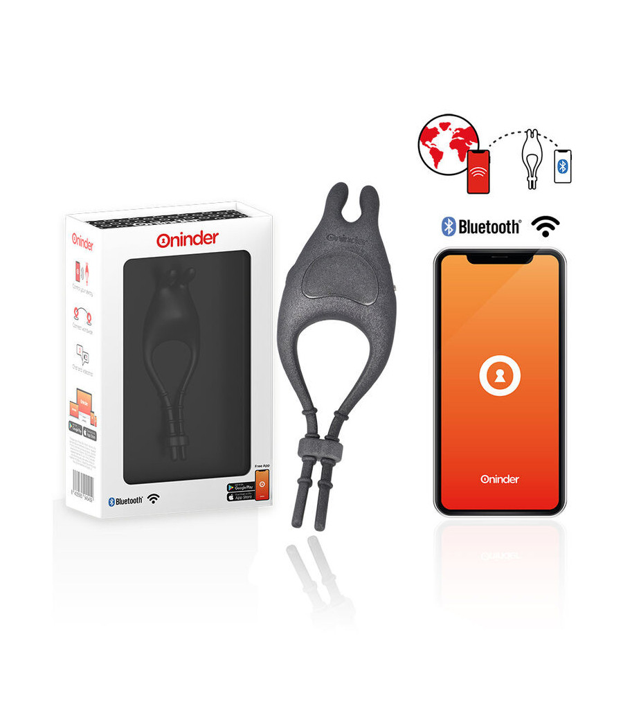 ONINDER - ANELLO VIBRATORE REGOLABILE RICARICABILE PAMPA CON STIMOLATORE CLITORIDE 10 VELOCIT? - APP GRATUITA