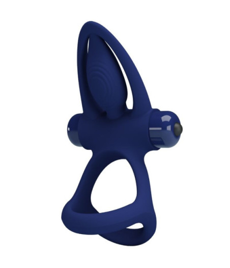 PRETTY LOVE - MAT DOPPIO ANELLO CON VIBRAZIONE E STIMOLATORE BLU