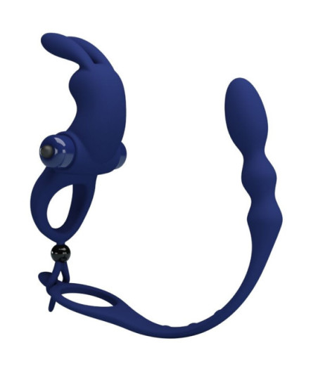 PRETTY LOVE - AYAD ANELLO VIBRATORE RABBIT CON SPINA BLU