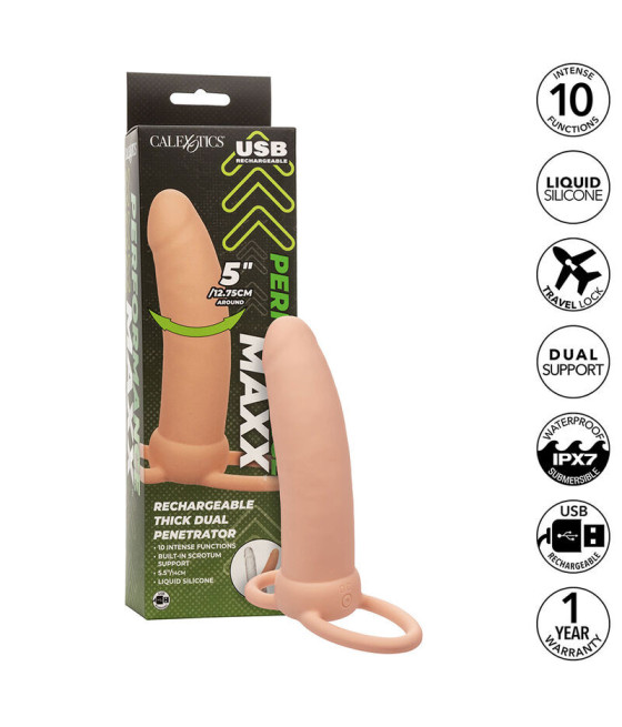 CALEXOTICS - MAXX THICK DUAL PENETRATOR 10 VIBRAZIONI CARNE