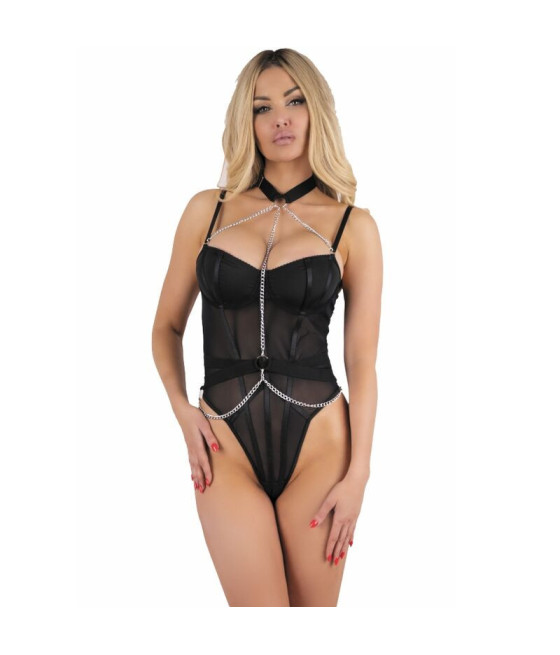 LIVCO CORSETTI FASHION - RUBIKA LC XG079 BODY CON GARGANTILLA NEGRO S