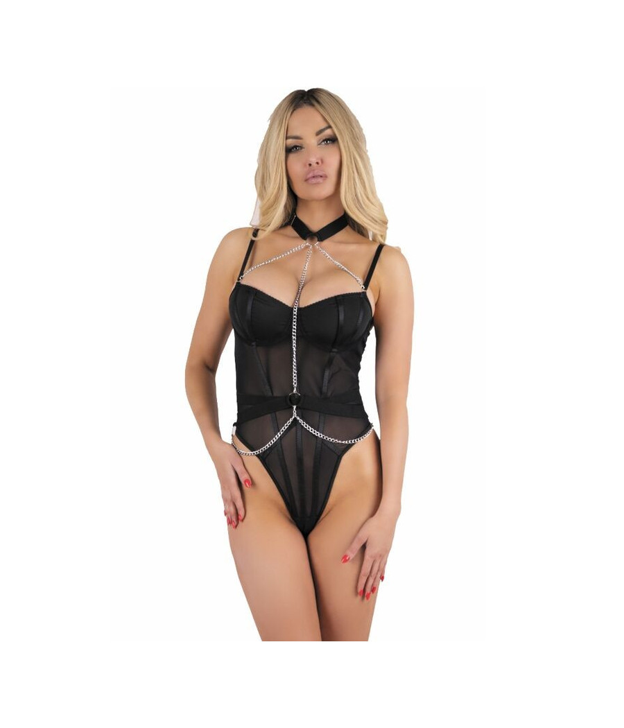LIVCO CORSETTI FASHION - RUBIKA LC XG079 BODY CON GARGANTILLA NEGRO S