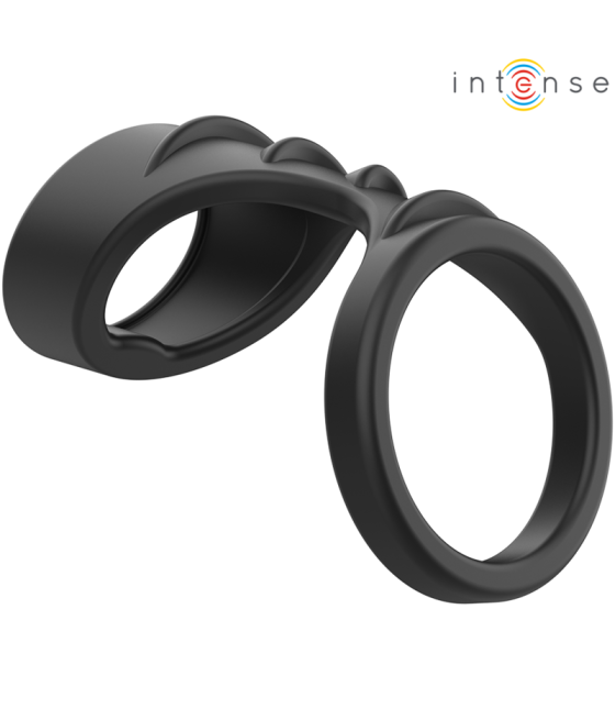 INTENSE - THEO DOPPIO ANELLO PER PENE IN SILICONE MODELLO NERO 3
