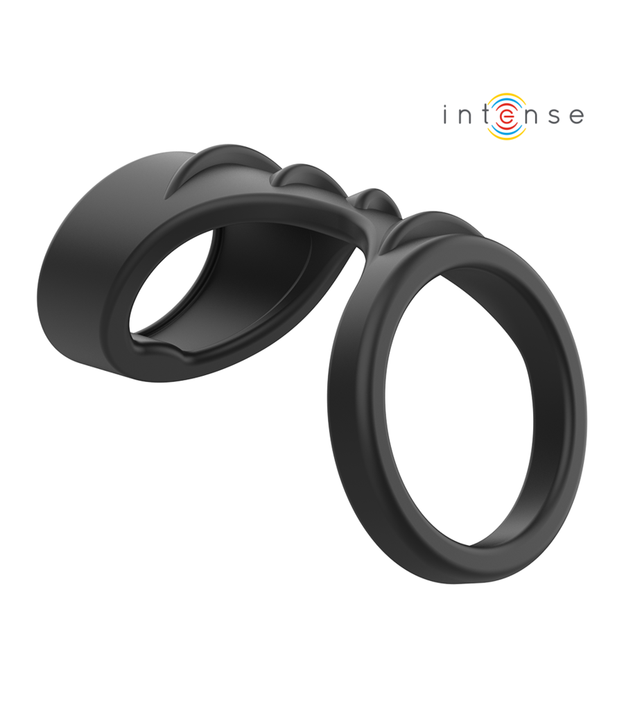 INTENSE - THEO DOPPIO ANELLO PER PENE IN SILICONE MODELLO NERO 3