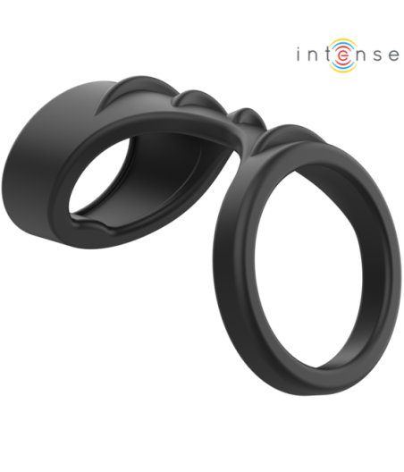 INTENSE - THEO DOPPIO ANELLO PER PENE IN SILICONE MODELLO NERO 3