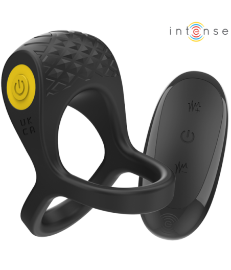 INTENSE - ALEX VIBRATORE DOPPIO ANELLO PER PENE 10 VIBRAZIONI NERO