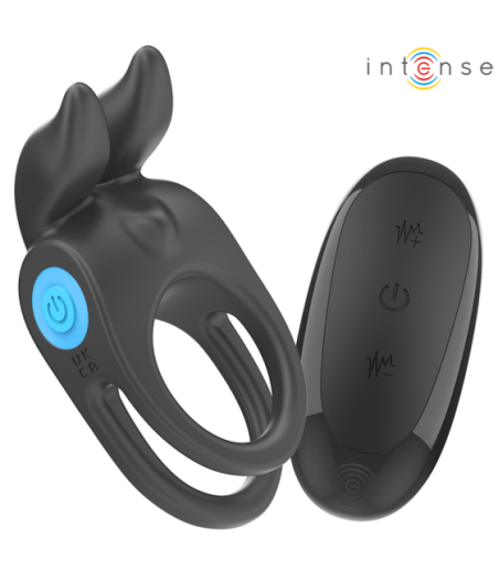INTENSE - SAM VIBRATORE DOPPIO ANELLO PER PENE 10 VIBRAZIONI NERO