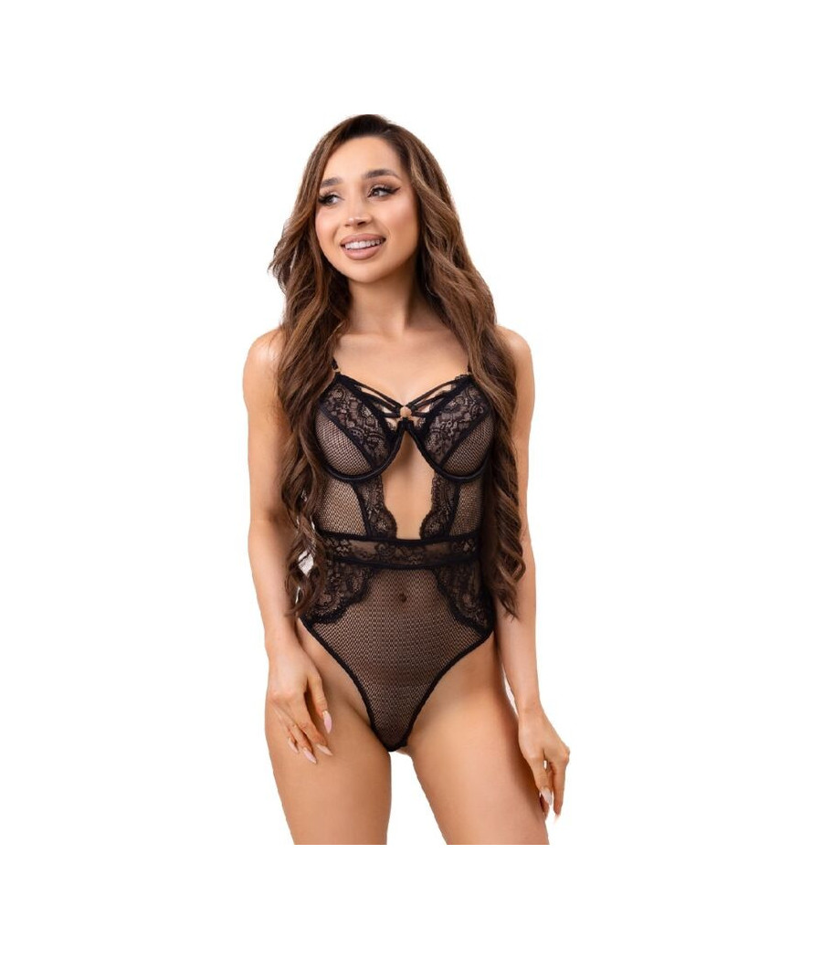 LIVCO CORSETTI FASHION - PAULA LC 20209 BODY CON ADORNOS DE ENCAJE NEGRO S/M