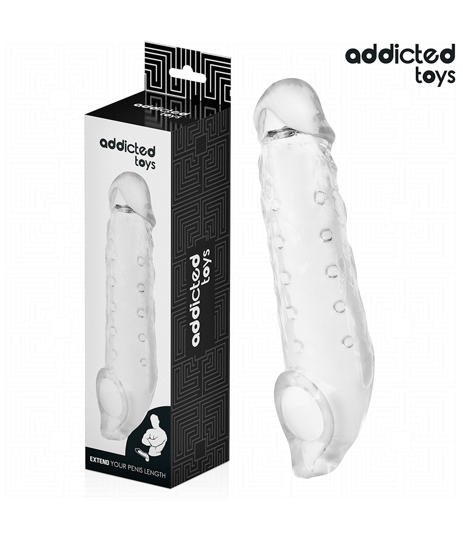 ADDICTED TOYS - GUAINA PER PENE TRASPARENTE TAGLIA M 27 CM