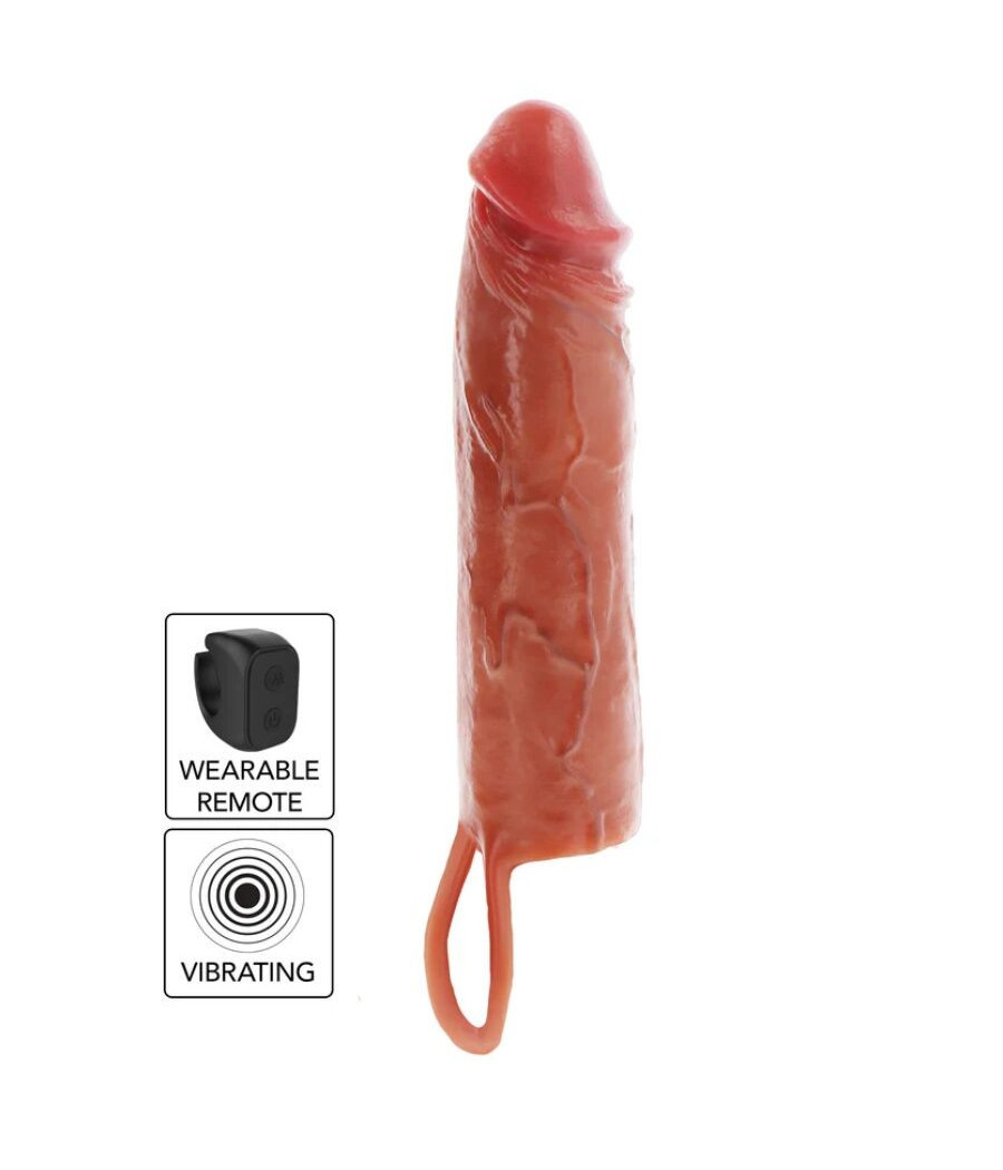 GET REAL - GUAINA VIBRANTE PER PENE IN SILICONE PER PELLE IDRATATA CARAMELLO 20 CM