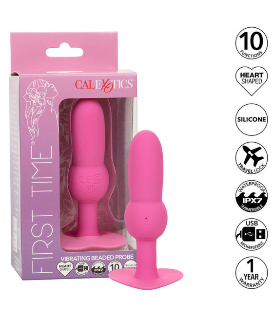 CALEXOTICS - FIRST TIME PLUG ANALE SONDA PERLINE 10 VIBRAZIONI ROSA