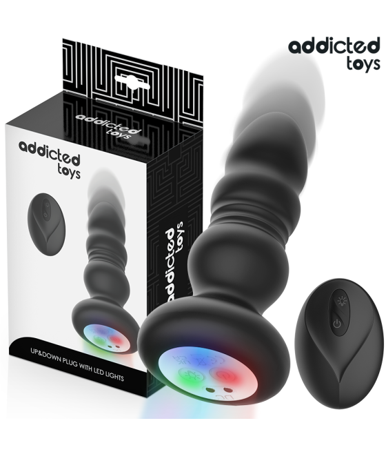 ADDICTED TOYS - TAPPO ANALE ROTANTE E VIBRANTE, LUCE LED, TELECOMANDO