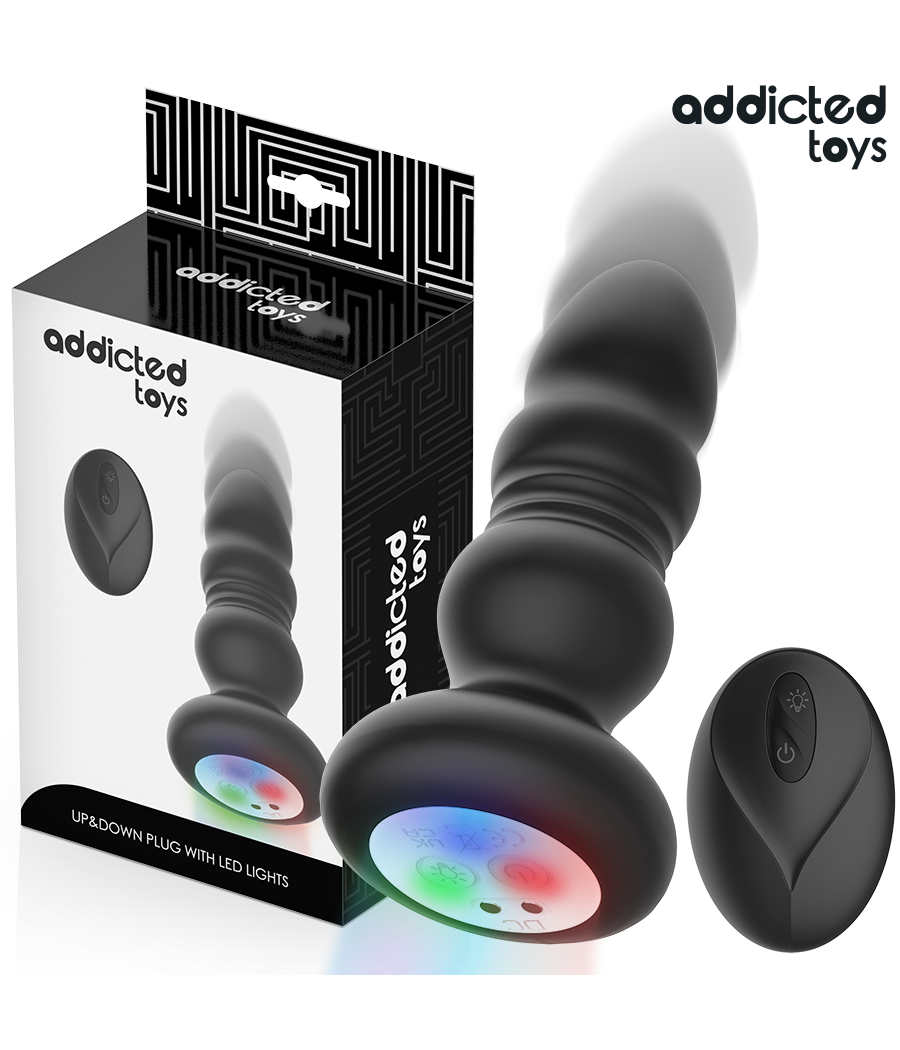 ADDICTED TOYS - TAPPO ANALE ROTANTE E VIBRANTE, LUCE LED, TELECOMANDO