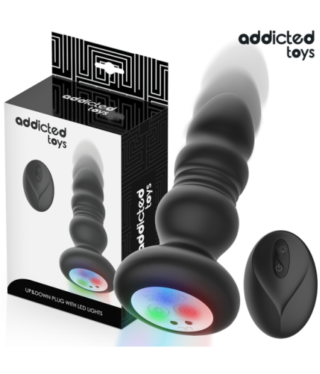 ADDICTED TOYS - TAPPO ANALE ROTANTE E VIBRANTE, LUCE LED, TELECOMANDO