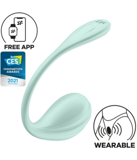 SATISFYER - STIMOLATORE PUNTO G PETALE LISCIO VERDE ACQUA APP GRATUITA